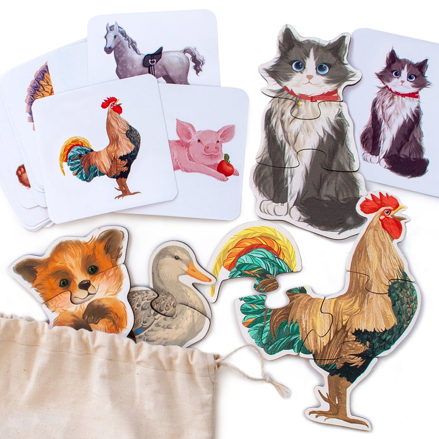 Wooden puzzle "Animals and Birds"