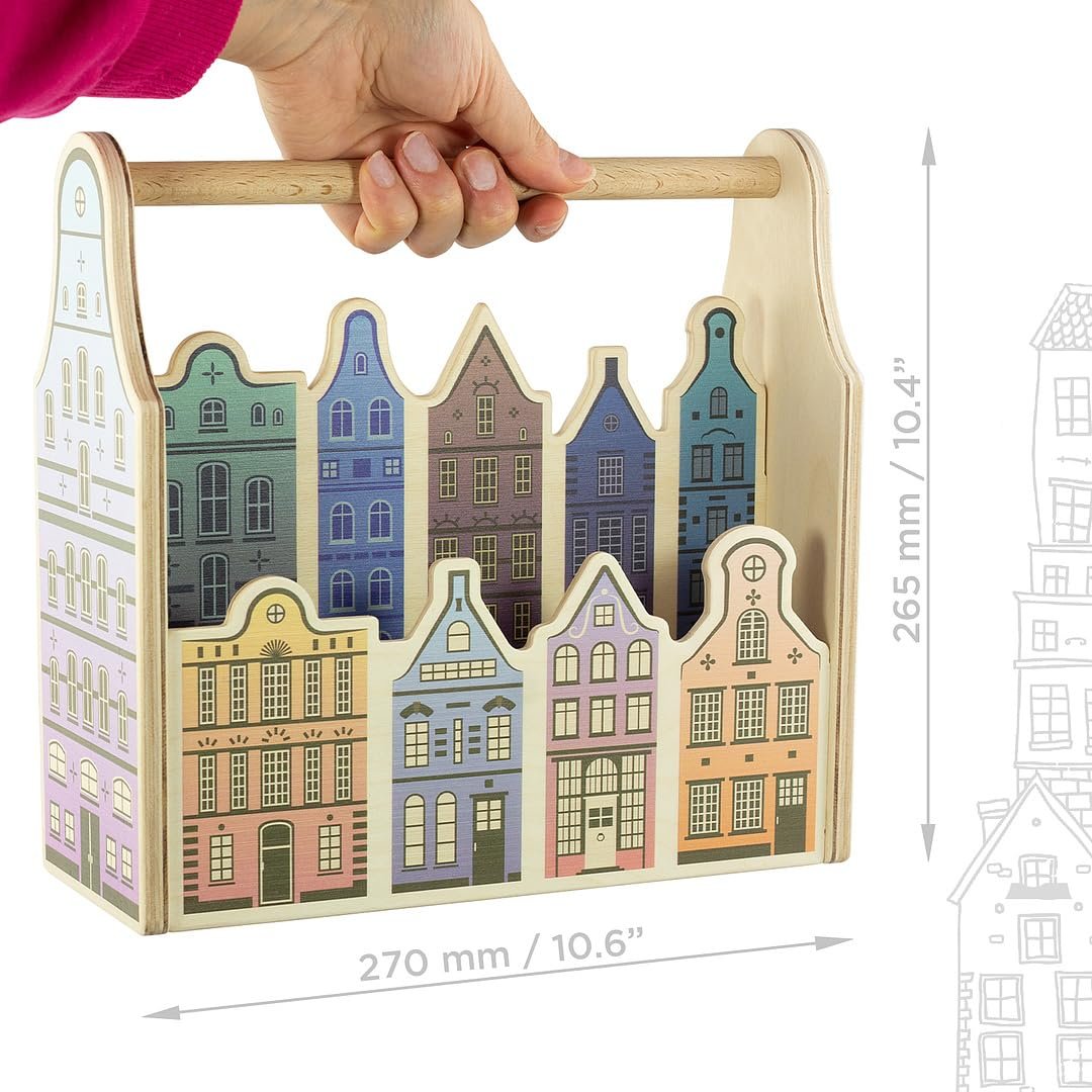 Vemkel Wooden Desk Organiser Amsterdam, Pencil and Pen Holder, Desk Caddy Organiser for Office Supplies Storage, Papers and Stationery Organisers — 4 Compartments