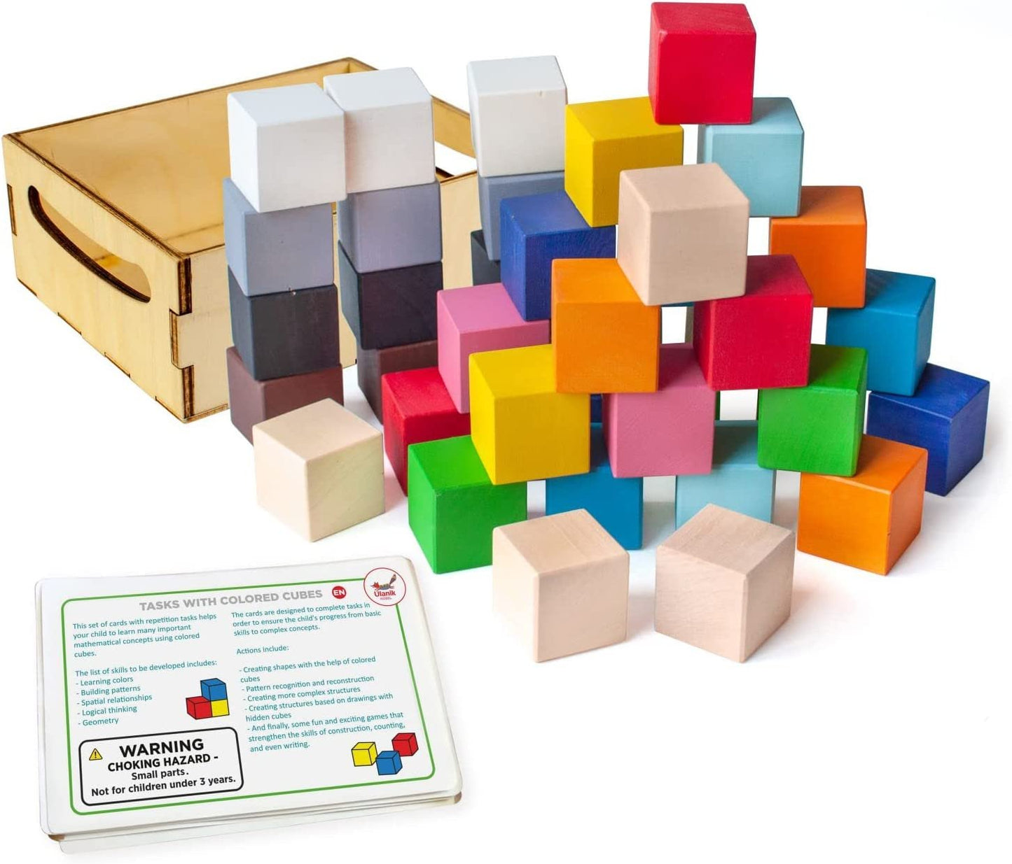 Colored Cubes 0.39 inch (3 cm)