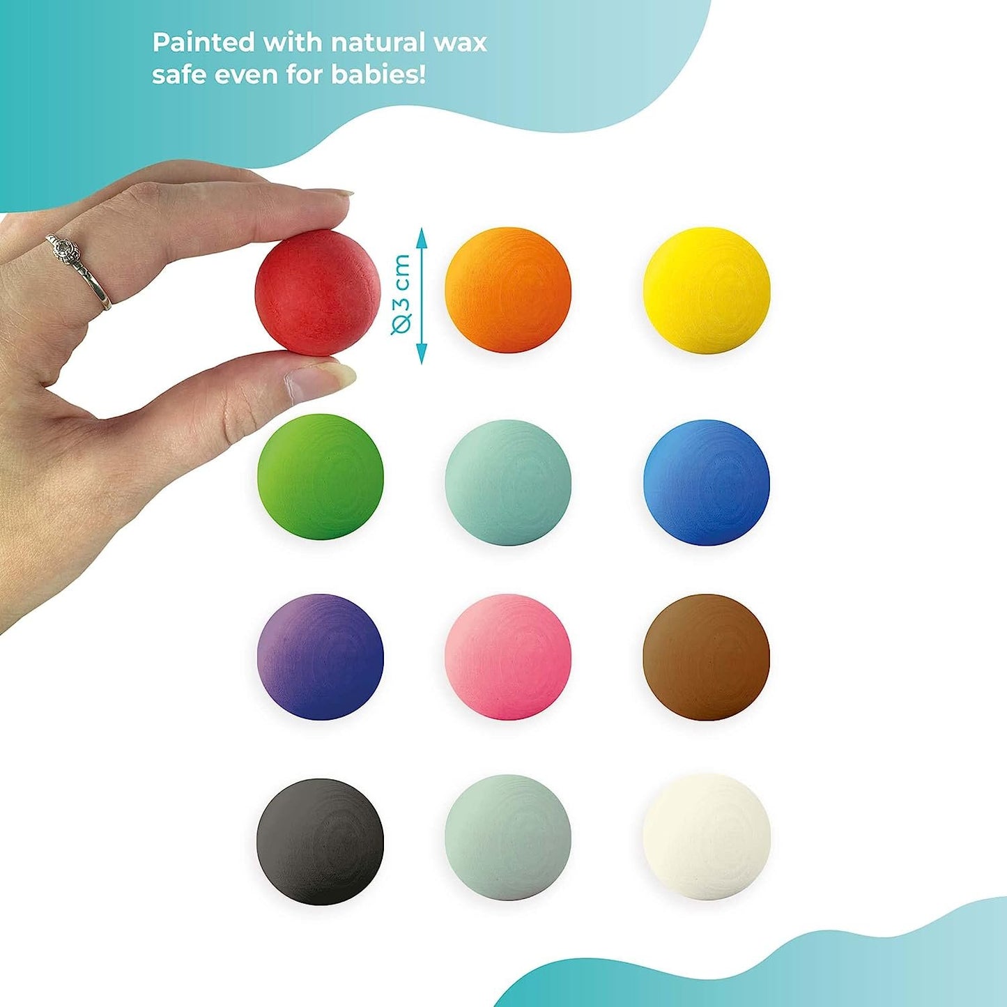 Ulanik Small Wooden Balls for Sorters Toddler Montessori Toys Wooden Matching Games for Color Sorting and Counting
