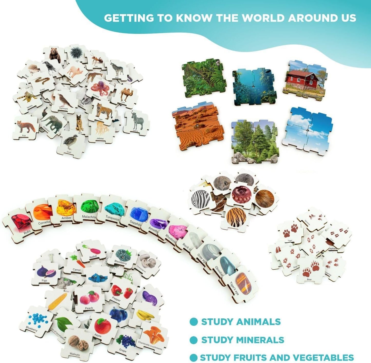 Ulanik Horizon ABC Puzzle Matching Game Toddler Montessori Toys for 3 Year Old + Preschool Wooden Board Games for Kids