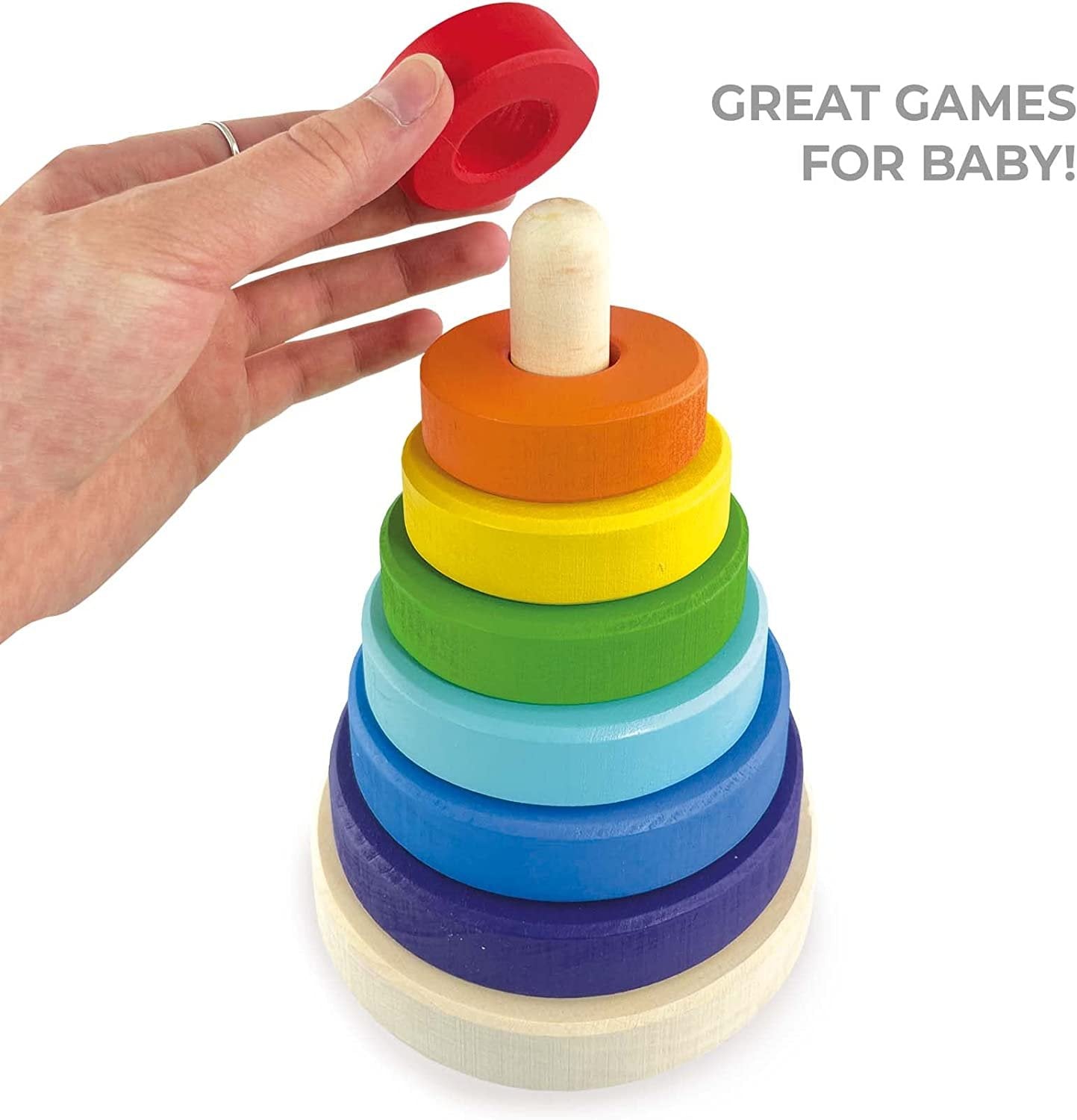 Rainbow Ring Pyramid 7 Pieces 17 cm