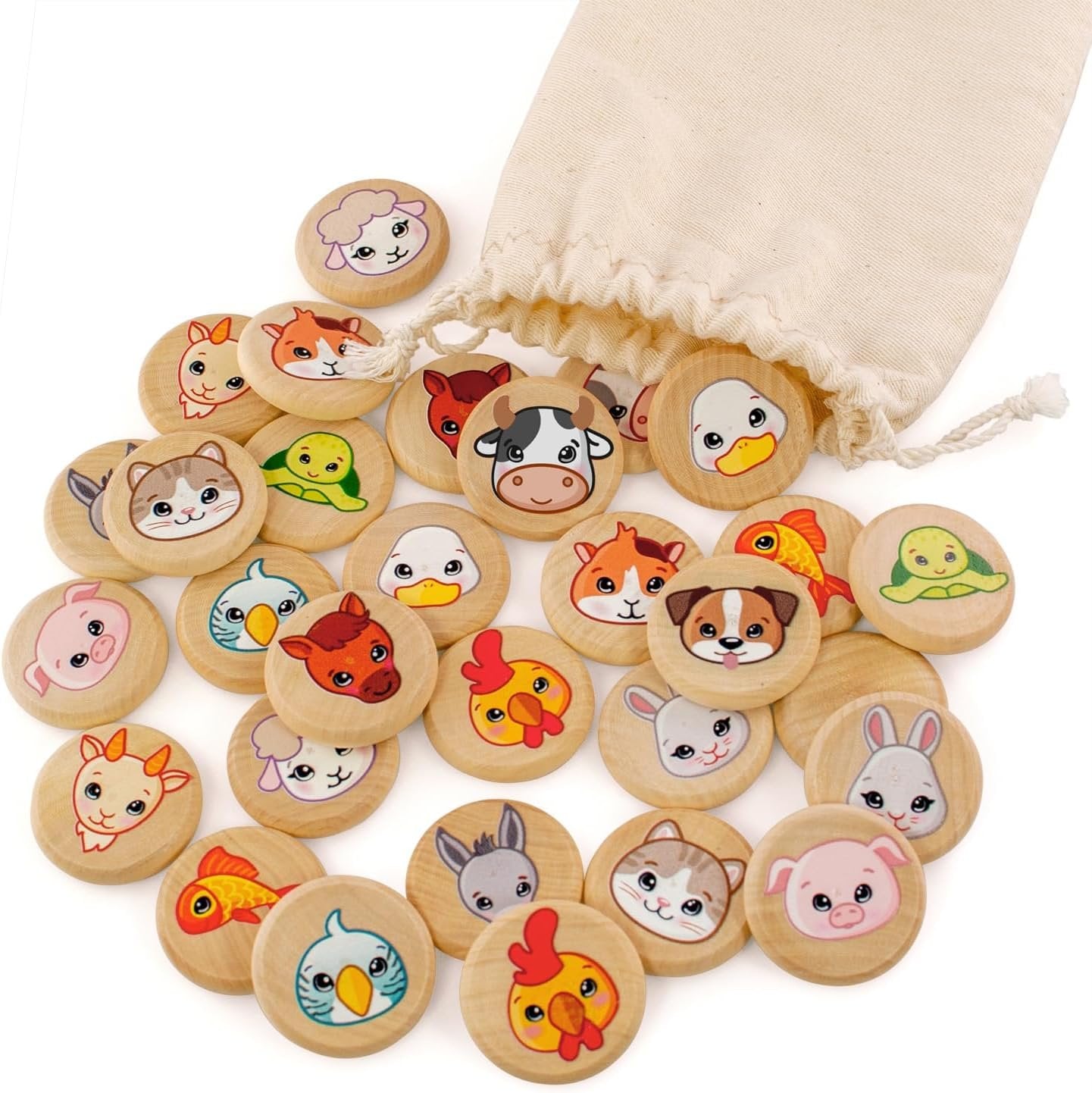 Domestic Animals Matching Memory Game