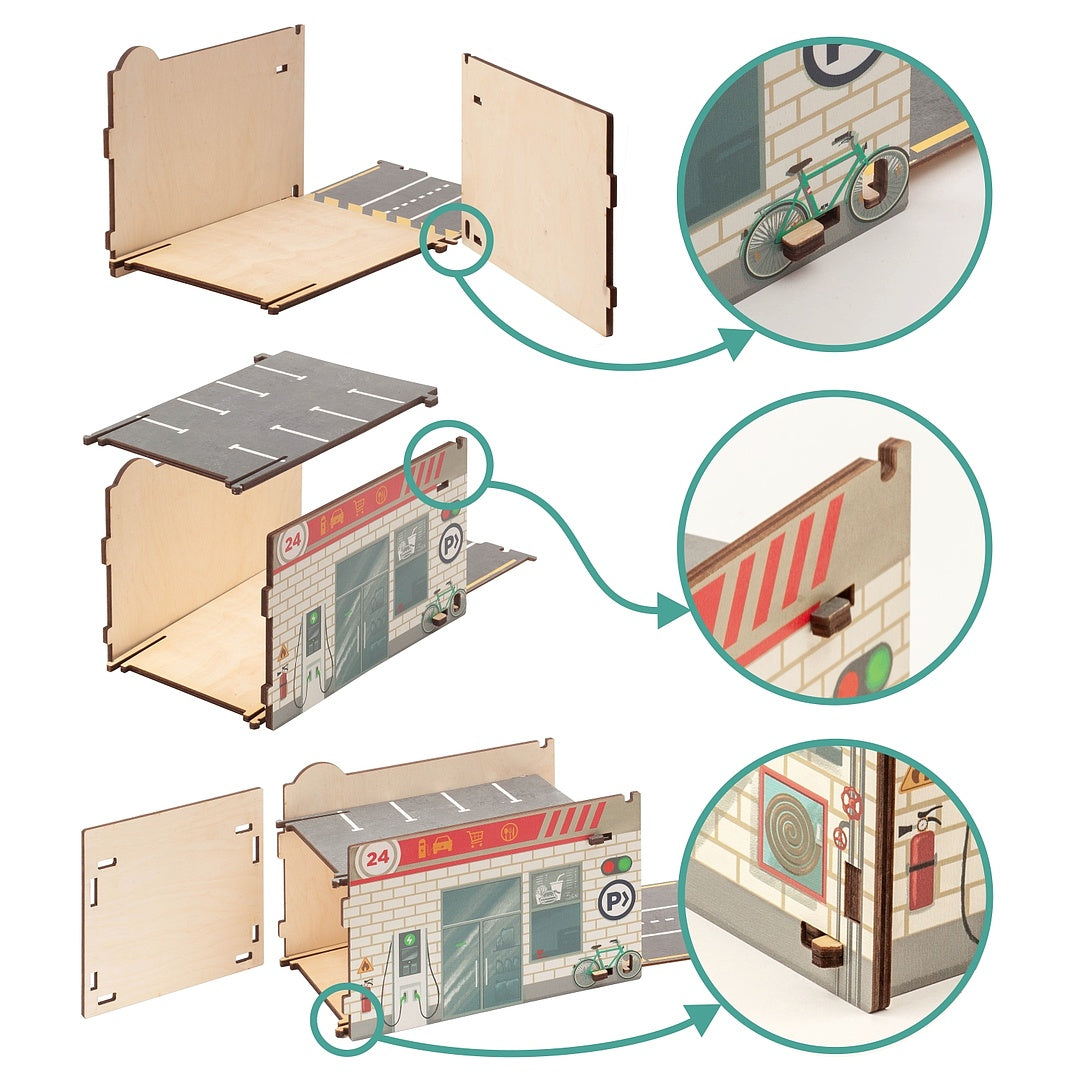 Puzzle road and garage