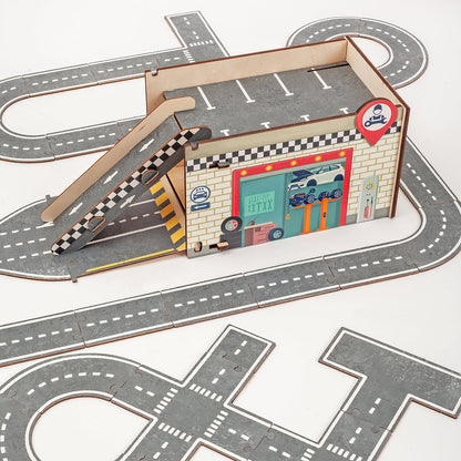 Puzzle road and garage