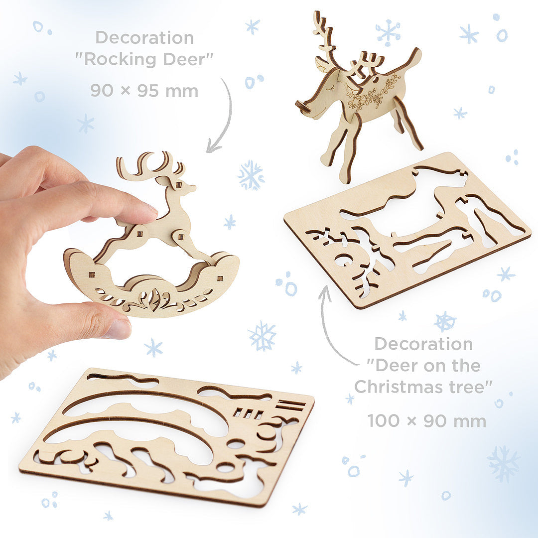 Set of wooden Christmas cards