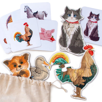 Wooden puzzle "Animals and Birds"