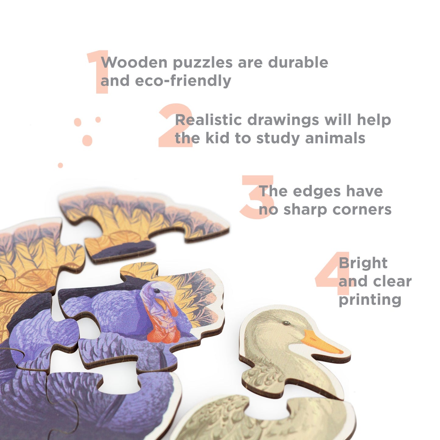 Wooden puzzle "Animals and Birds"