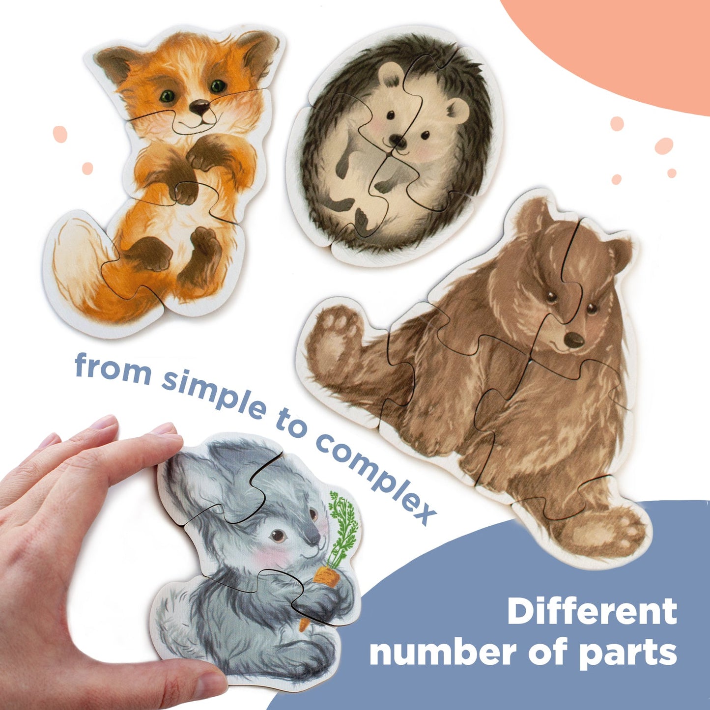 Wooden puzzle "Animals and Birds"