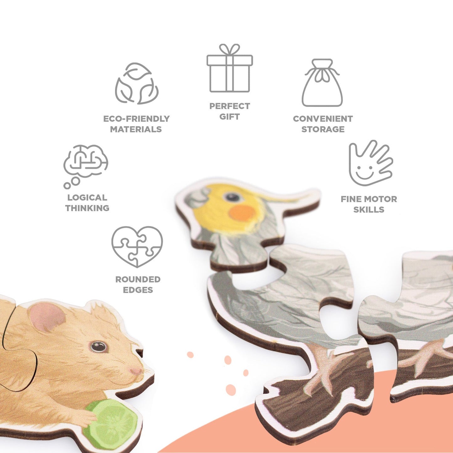 Wooden puzzle "Animals and Birds"