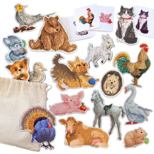 Wooden puzzle "Animals and Birds"