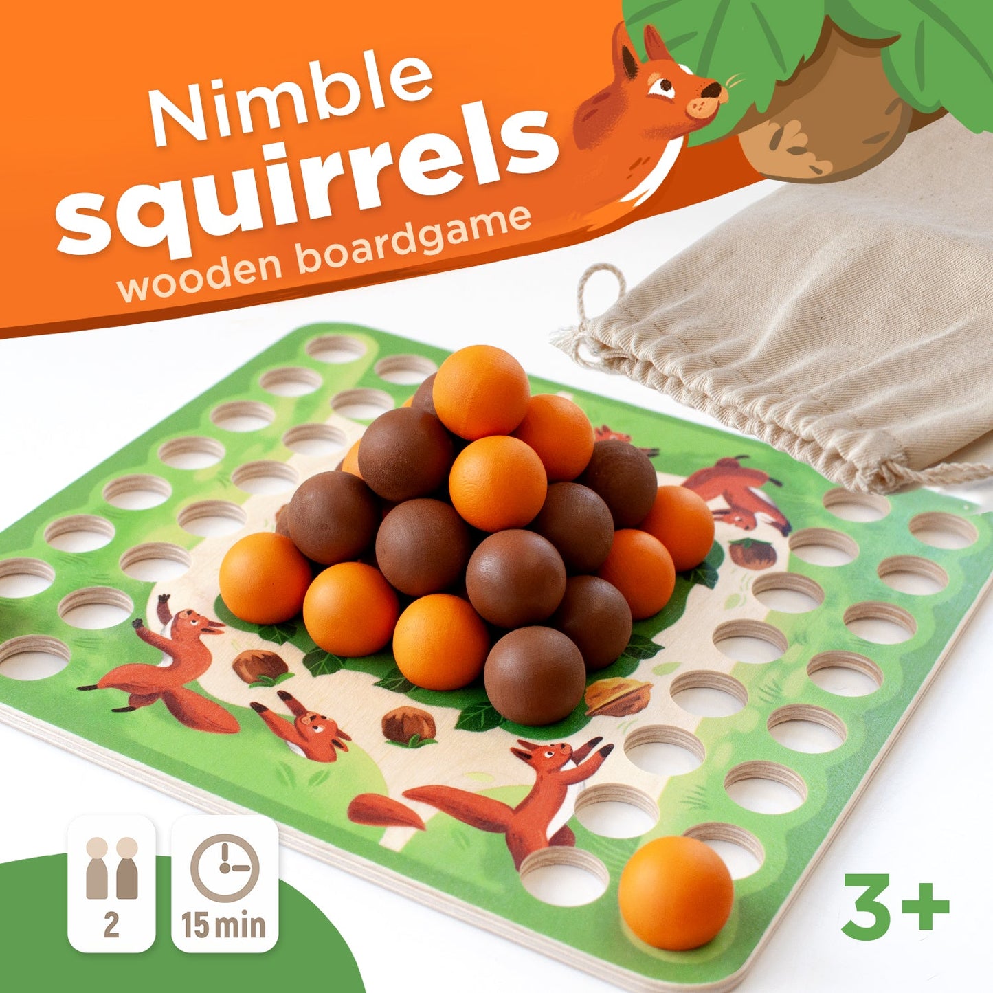 Wooden Board Game "Nimble squirrels"