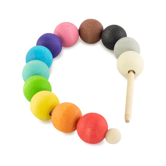 Lacing Average Montessori Toy Wooden 12 Balls 30 mm