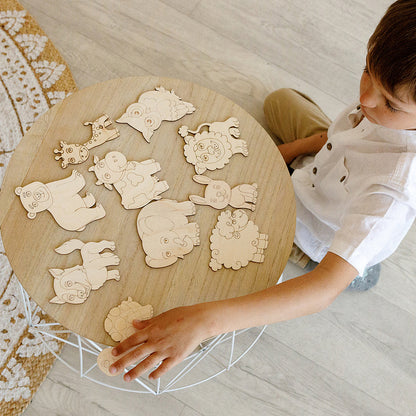 Wooden Colouring Models Animals - 12 pcs