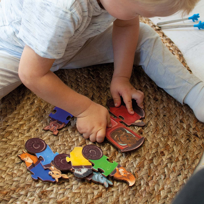 Wooden Puzzle - Rainbow Wagons