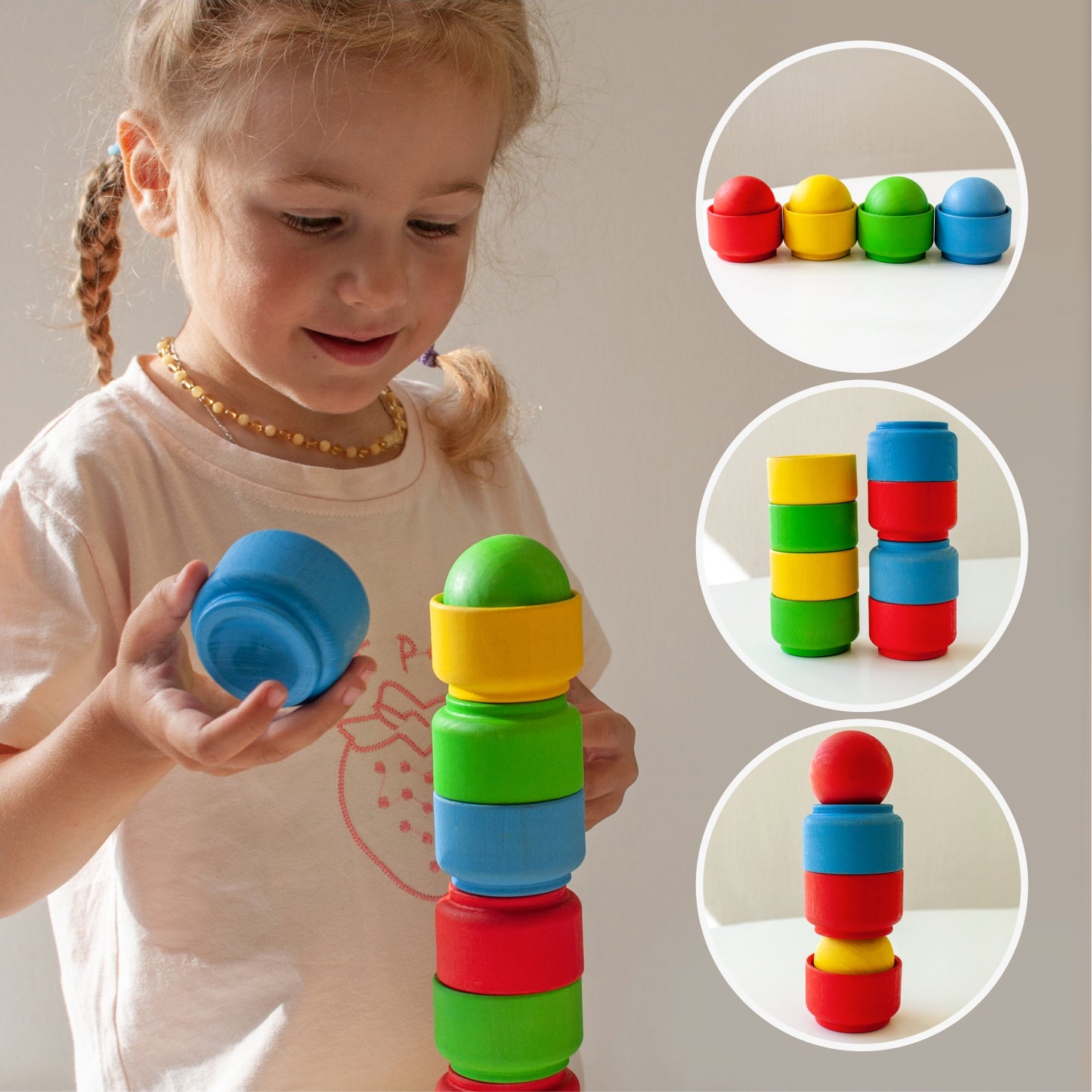 Balls in Nest Cups Starter Kit 4 Colors 1+