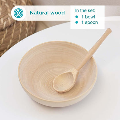 Wooden Set for Sorting Bowl and Spoon 1+