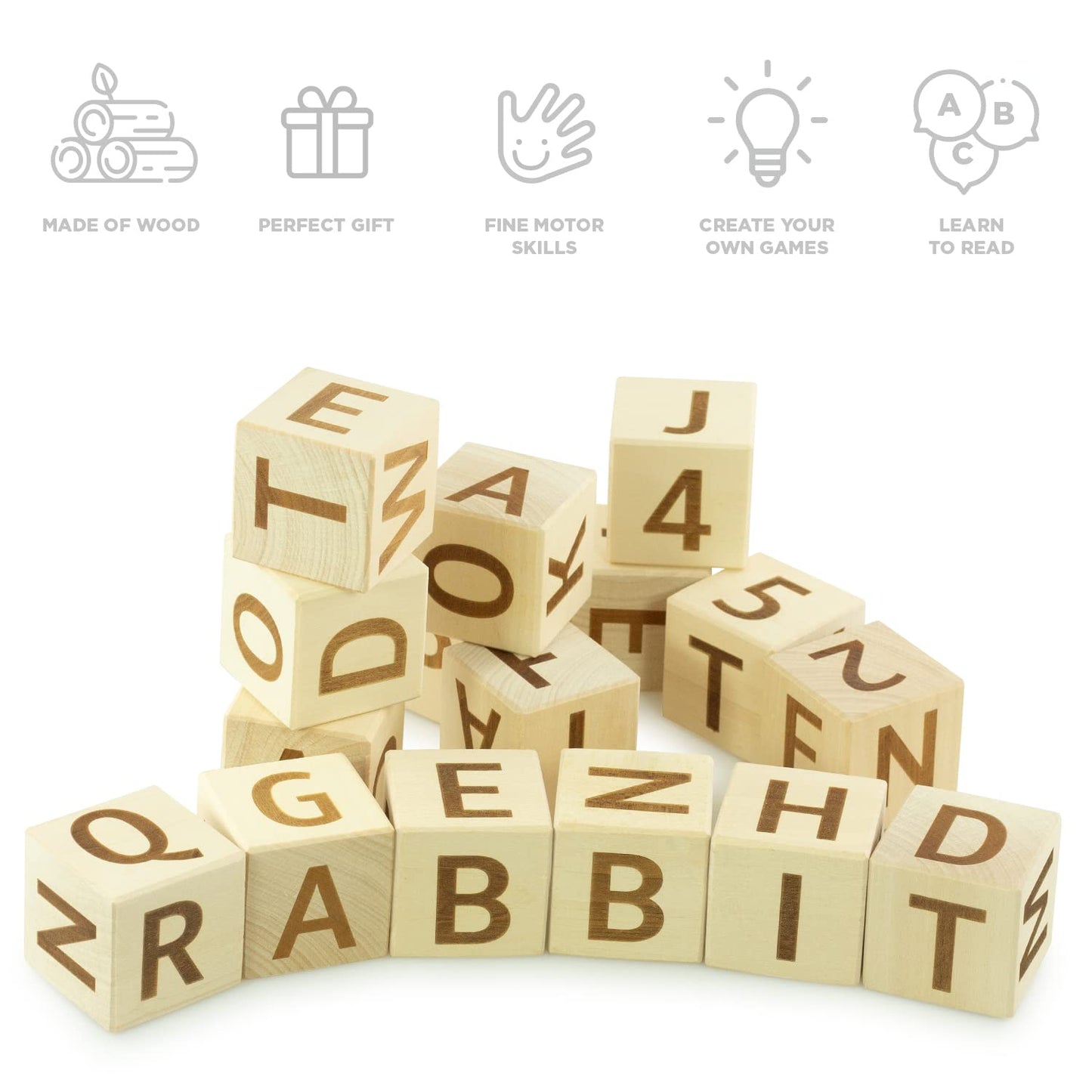 Alphabet Blocks - 16 Stacking Cubes