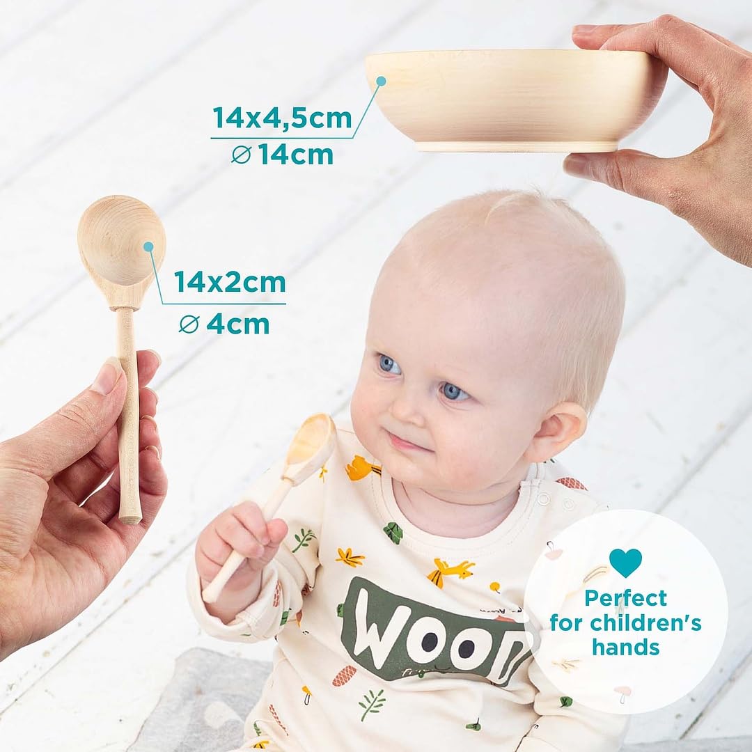 Wooden Set for Sorting Bowl and Spoon 1+
