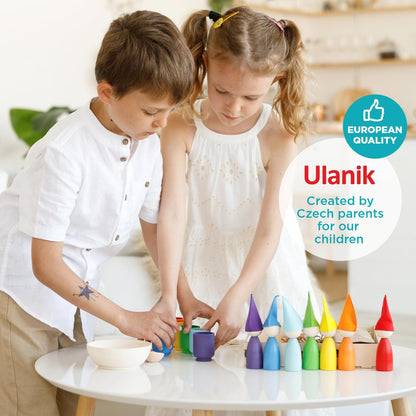 Rainbow Peg Dolls and Balls in Cups (2 Edition)