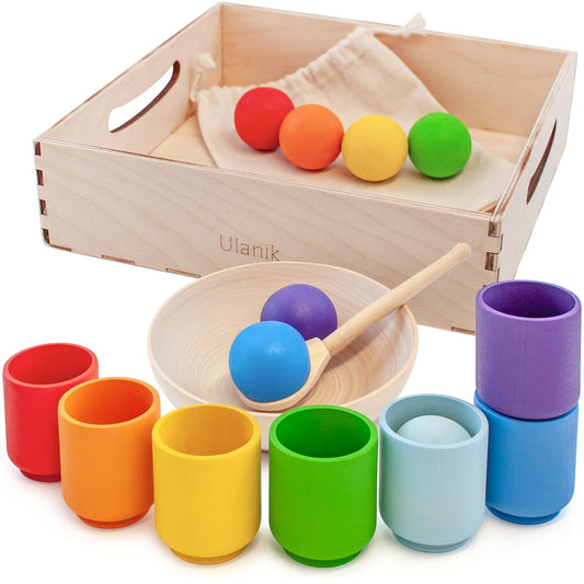 Rainbow Large Balls in Cups - 7 balls 40 mm