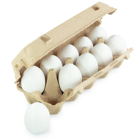 Ulanik Unfinished Wooden Eggs Toddler Montessori Toys for 3+ Blank Fake Eggs Game DIY Artificial Eggs for Laying Chickens