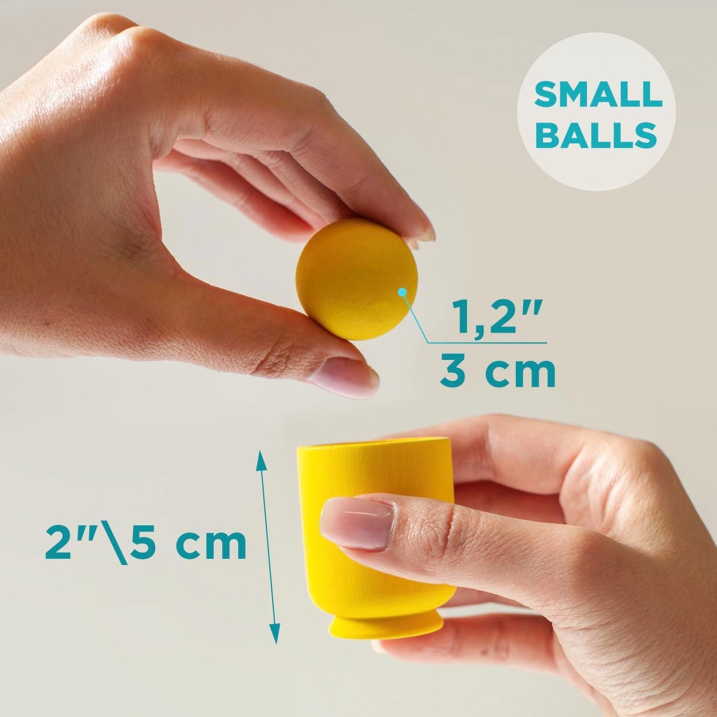 Ulanik Balls in Cups Small Toddler Montessori Toys for 1+ Preschool Wooden Matching Games for Learning Color Sorting and Counting